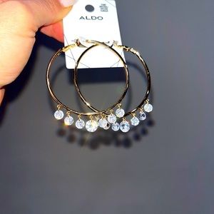 Crystal drop hoop earrings